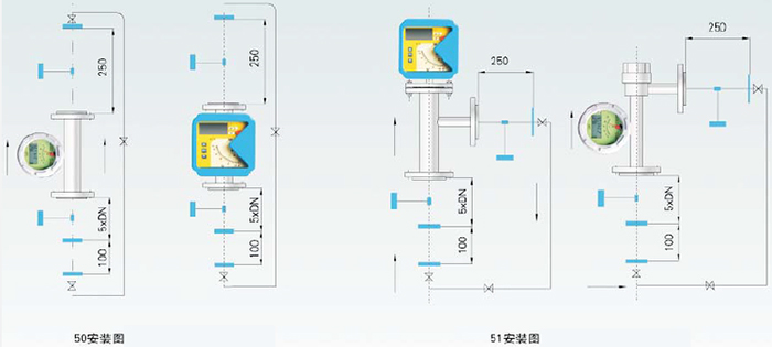 臭氧流量計安裝方式圖一